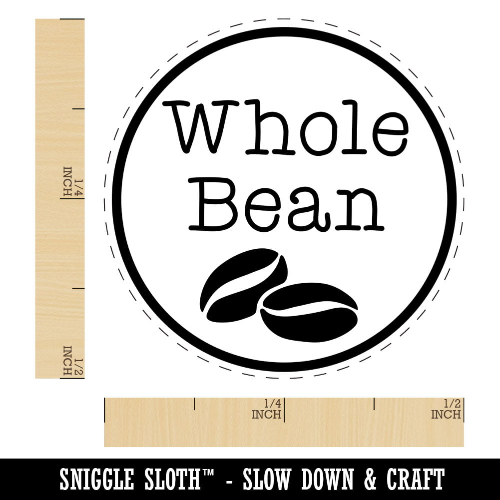 Sniggle Sloth Whole Bean Coffee Label Rubber Stamp for Scrapbooking  Crafting Stamping Small 3/4 Inch 