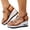 Brown, variant on Womens Sparkly Rhinestones Wedge Sandals Elastic Back Strap Open Toe Platform Sandal Lightweight Party Dress Shoes