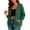 Army Green, variant on Women Contrast Stitch Hooded Zip Up Sweatshirt Jacket Drawstring Pocket Loose Long Sleeve Casual Outer Coat Red S