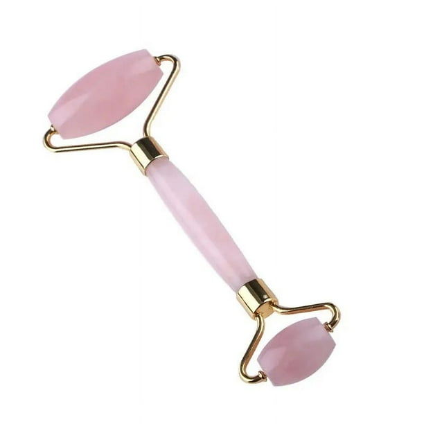 Rodillo de jade para cara Rodillo facial de cuarzo rosa para el cuidado de la piel Rodillo facial de piedra masajeador facial para mujeres