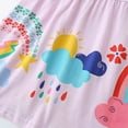 thumbnail image 4 of Girls Dresses Toddler Baby Girls Summer Cotton Rainbow Print Dress Breathable Soft Short Sleeve Dresses Toddler Girl Dress Pink 5 Years-6 Years, 4 of 7