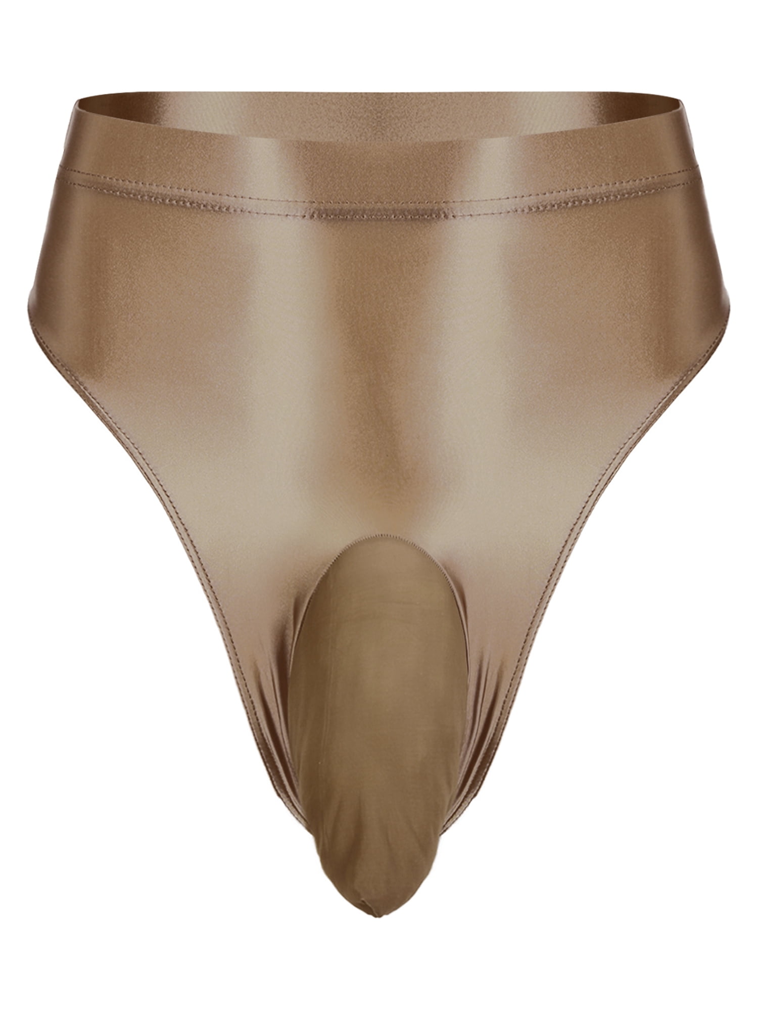 iEFiEL Mens Oil Glossy Briefs Enhancer Bulge Pouch Underwear Smooth G