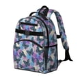 thumbnail image 2 of Blue Purple Butterfly Pattern Cute School Backpack Bag for School with Padded Back and Adjustable Shoulder Straps 15.25"x11.5"x5.25", 2 of 5