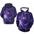 thumbnail image 4 of LAOLIUSN Men’s 3D Wolf Hoodie All Over Print Pullover Hooded Sweatshirt, Galaxy Moon Wolf Pack Graphic, Soft Stretch Polyester Spandex, S-4XL, 4 of 7