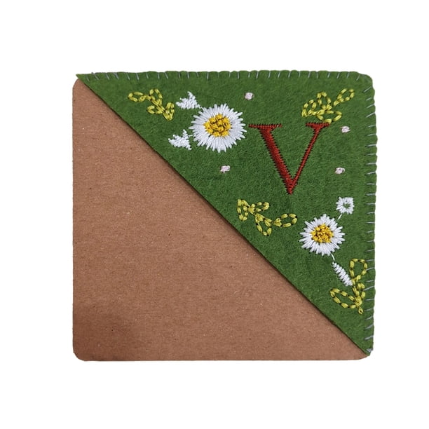 ?? 26 Letras Marcador De Libros Elegante Y Personalizado, Bordado A Mano, Con Esquina, Para Las Cuatro Estaciones, Divertido, Decoración, Hecho A Mano, Con Letras Personalizadas, Cosido A Mano, Con