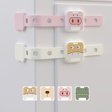Visland 4PCS/Set Cabinet Locks for Babies Safety Kit,Child Proof cabinets Locks, Baby Proofing Latches for Drawers,Door,Toilet,Fridge & More.Adjustable Strap Size with 3M Adhesive Pads,No Drilling