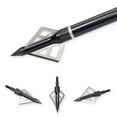 thumbnail image 2 of 12 pcs Archery Arrow Head Black Broadheads 100gr 3 Blades Steel Arrowheads for Outdoor Archery Hunting, 2 of 5