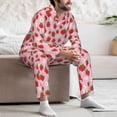 thumbnail image 7 of Sikiie Hand Drawn Strawberry Mens Pajama Set, Soft Warm Long Sleeve Sleepwear, Cozy Button-Down Pjs for Men-Large, 7 of 7