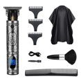 thumbnail image 1 of 4pcs/set Hair Cutting Kit Electric Clippers LCD Digital Display Home Hair Trimmer USB Rechargeable Hair Cutting Machine Salon Apron Neck Duster Brush Comb, 1 of 7