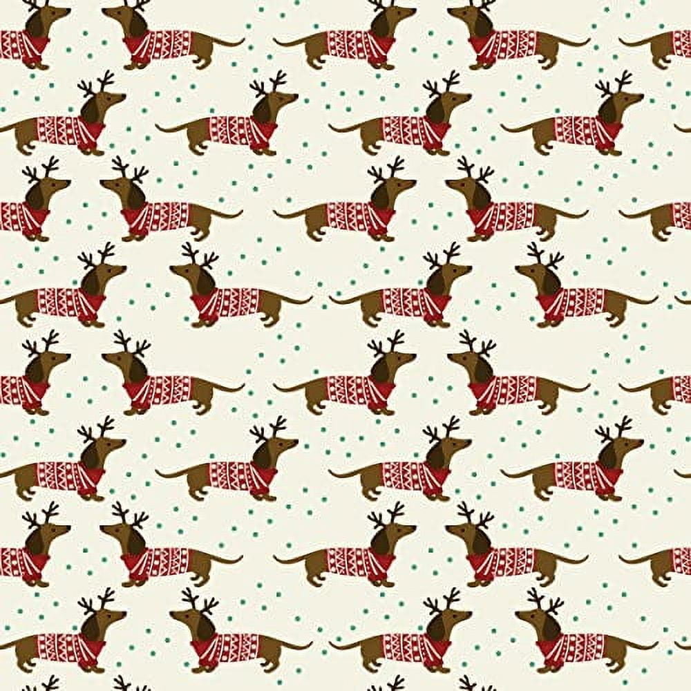 Brown Dachshund Christmas Sweater Wrapping Paper Premium Weiner Dog Gift Wrap Party Decoration (6 foot x 30 inch roll)