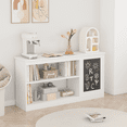thumbnail image 2 of Yoneston 3-in-1 Kids Storage Cabinet with Chalkboard, Kids Bookshelf with 2 Open Shelves & Toy Bin for Bedroom Playroom, White, 2 of 9