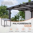 thumbnail image 3 of BaPiPro 8'x10' Hardtop Gazebo, Wall Mounted Lean-To Pergola for Patio, Aluminum Frame & Polycarbonate Roof, Waterproof Outdoor Canopy for Backyard, Porch, Deck, 3 of 8