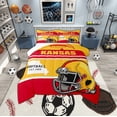 thumbnail image 2 of Erosebridal Football Kansas Comforter Sets King Size, Soccer Sport Comforters & Duvets, Yellow Purple Duvet Insert, Breathable Bedroom Decoration, 3pcs, 2 of 8