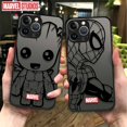 thumbnail image 2 of Funda de teléfono para Apple iPhone 11 12 13 14 16 Pro 15 Pro Max 16 Plus XR 12mini 13mini Clear Marvel Groot Spider Iron Man Studio, 2 of 5
