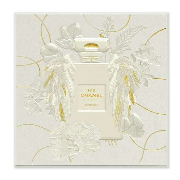 Stupell Industries Bright Elegant Glam Fashion Bottle White Florals Wall Plaque by Ziwei Li
