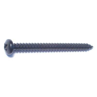 

#8 x 2 Black Steel Phillips Pan Head Sheet Metal Screws (8 pcs.)