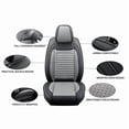 thumbnail image 3 of Car Seat Covers Full Set Fit for Acura TL 1999-2014, Premium Faux Leather Seat Protectors, Breathable, Waterproof & Anti-Slip Full Wrapping Edge Seat Covers (Black&Gray, Full Set), 3 of 7
