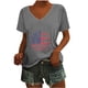 thumbnail image 1 of Camisetas Casuales de las Mujeres Gradiente Día de la Independencia Impreso Cuello Redondo, Blusa de Manga Corta para Diario, Fiesta Y Primavera Verano, 1 of 3