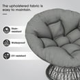 thumbnail image 4 of Sesslife 41.5" Rattan Papasan Chair with Cloud Thick Density Fabric Cushion, Ergonomic Lounge Chair with Handwoven Wicker, Comfy Single Swivel Chair for Reading Living Room Bedroom, Gray, 4 of 10