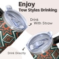 thumbnail image 4 of 20oz Stainless Steel Coffee Tumbler with Handle, Geometric Textured Design, Double Wall Insulated Leak-Proof Travel Mug, 4 of 5