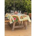thumbnail image 3 of Outdoor Tablecloth with Umbrella Hole for Patio/Picnic/Party/Camping, Summer Tropical Surfboard Waterproof Table Cloth Rectangle Table Cover Washable, Pineapple Palm Leaves Flowers (54"x 80"), 3 of 9