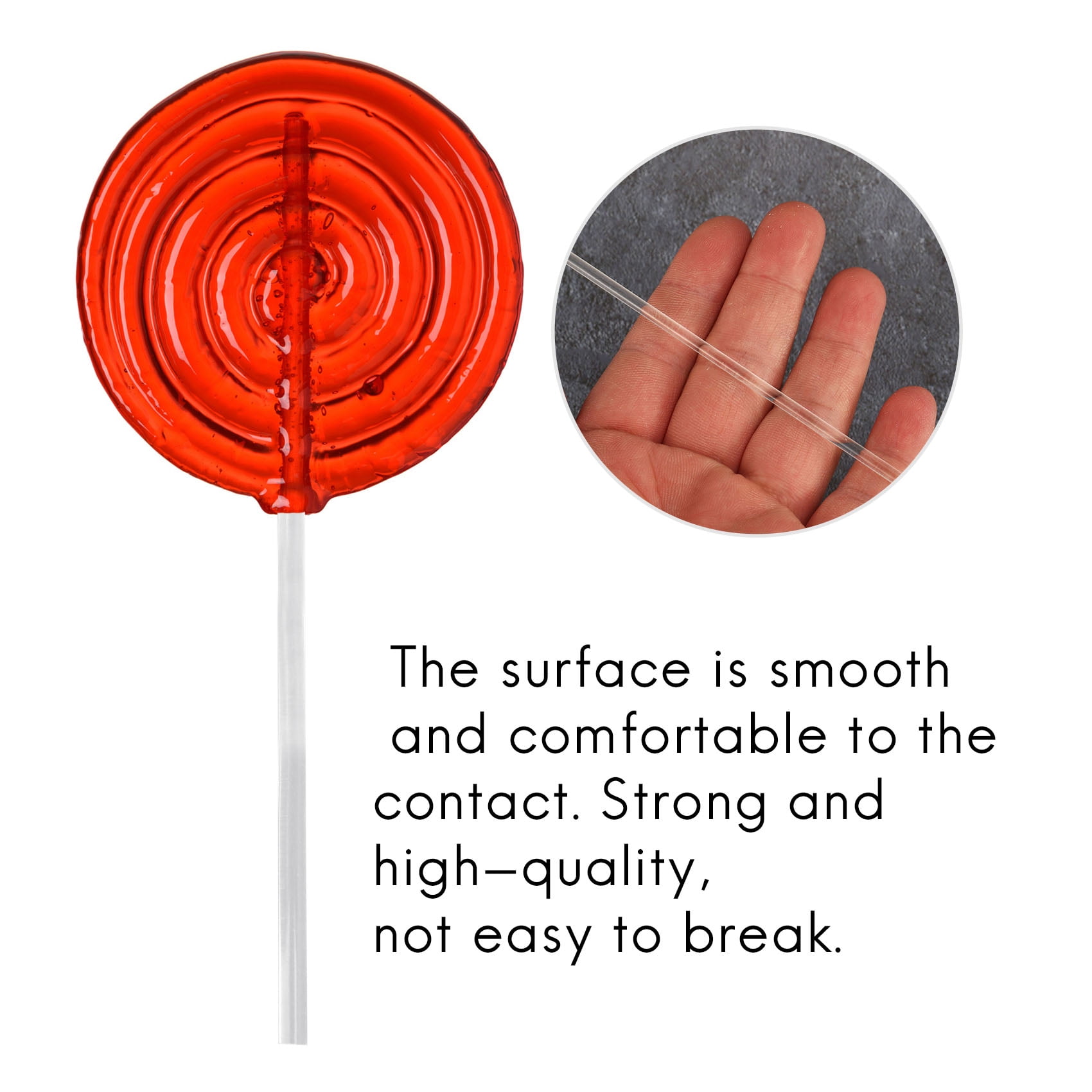 100 Pieces 6 Inch Acrylic Lollipop Sticks Clear Reusable Acrylic Rods