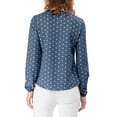 thumbnail image 4 of Allegra K Women's Ruffle Neck Long Sleeve Blouse Shirts, 4 of 7
