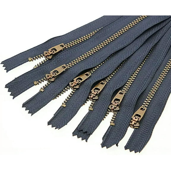 YKK® #3 Metal Nickel Lightweight Closed Bottom Zippers - Choose Your Color & Length - Made in The United States (1 Zipper Per Pack) (#577 Gray, 16")