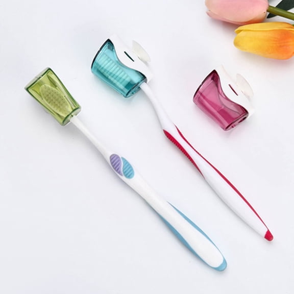 Manunclaims Toothbrush Holder - 3 Pack Dustproof Wall Mounted Toothbrush Holders Bathroom Space Saving Toothbrush Organizer for Home