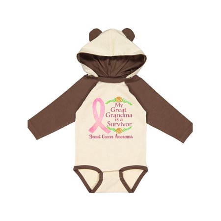 

Inktastic My Great Grandma is a Survivor Breast Cancer Awareness Gift Baby Boy or Baby Girl Long Sleeve Bodysuit