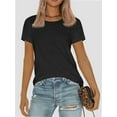 thumbnail image 2 of Womens Short Sleeve Basic Shirts Crewneck Tees Loose Fit Fashion Tops Casual Summer Clothes, 2 of 7