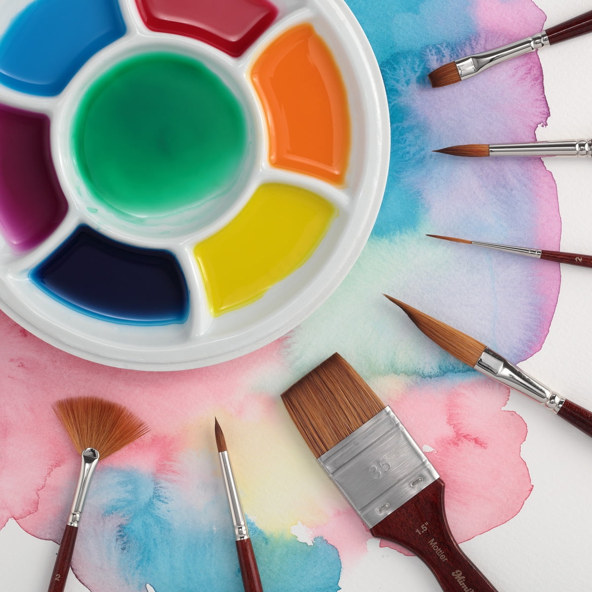 Creative Mark Mimik Kolinsky Watercolor Brush - # 2 Bright - Long Handle Synthetic Paint Brush - Handmade in Germany - Synthetic Sable Paint Brushes for Professional Artists - Animal-Friendly
