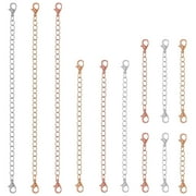 DELICIOC 12 Pcs Extension Chain Jewlery Necklace Extender Silver Gold Necklace Extender Long Necklace Chain Jewelry Extenders