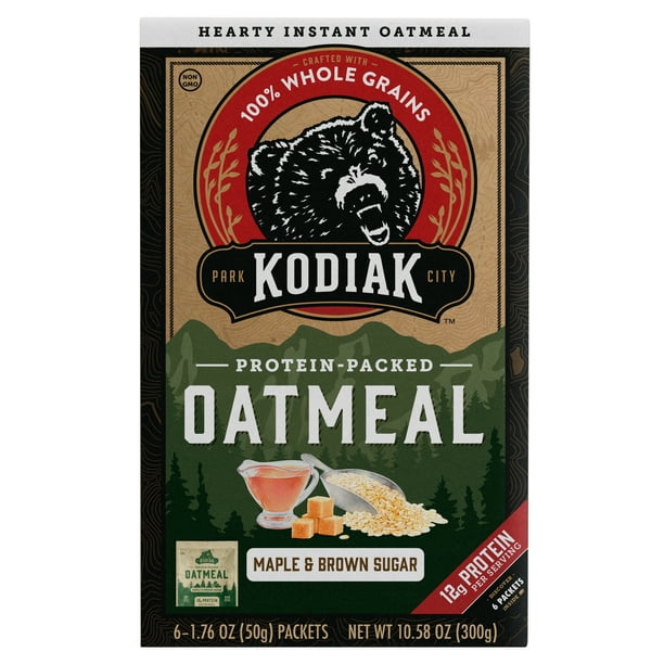 Kodiak Cakes Maple & Brown Sugar Oatmeal, 1.76 oz, 6 count - Walmart