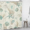 Newhomestyle Starfish and Seashells Shower Curtain Coral Nautical