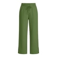 thumbnail image 3 of Guluxicc Women's Linen Pants with Pockets Elastic Waist Drawstring Wide Leg Trousers Summer Casual Outfits for Everyday Wear, 3 of 8
