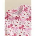 thumbnail image 5 of vera natura Baby Girl Summer Outfits Short Sleeve Floral/Bow/Fruit Print Tops + Shorts Set Toddler 2Pcs Clothes, 5 of 8