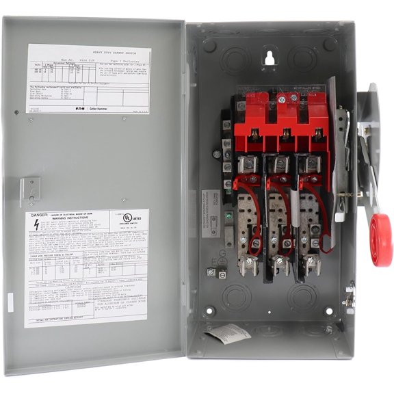 Eaton DH261UGK Heavy Duty Non-Fusible Safety Switch, 30A, 2-Pole, 600V, NEMA 1