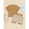 thumbnail image 5 of Musuos Baby Boys Shorts Set, 6 12 18 24M 3T Short Sleeve Crew Neck T-shirt with Plaid Shorts Summer Outfit, 5 of 10