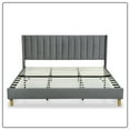 thumbnail image 5 of Tslinn Low Profile Upholstered Platform Bed,King Beds,Dark Grey(Velvet), 5 of 6