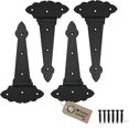 thumbnail image 2 of Farm Gate Hinge Decorative Strap Hinge Black Strap Gate Hinges | 4-Pack, 2 of 6