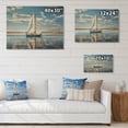 thumbnail image 4 of Designart "Serenity in Sailing with Sailboats I" Sailing Boat Print on Natural Pine Wood, 4 of 5