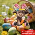 thumbnail image 2 of Cheapark Easter Acrylic Highlands Cow Decorative Figurine Holiday Hanging Ornament for Car Mirror and Spring Home Decor, 2 of 7