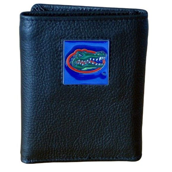 NCAA Siskiyou Sports Mens Florida Gators Deluxe Leather Tri-fold Wallet Packaged in Gift Box One Size Black