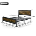 thumbnail image 7 of Allewie Brown Queen Size Metal Platform Bed Frame with Industrial Rivet Headboard and Deep Grey Frame, 7 of 7