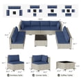thumbnail image 6 of MRUAKA Outdoor Patio Furniture Set, 9-Piece Modular Sectional Sofa,PE Wicker Outdoor Conversation Set for Patio, Garden, Backyard,Navy, 6 of 7