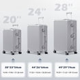 thumbnail image 4 of Luggage Aluminium Frame PC ABS Hardshell Suitcase with Spinner Wheels TSA Lock Zipperless Luggage 28 inch Silver, 4 of 9