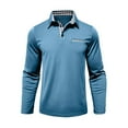 thumbnail image 2 of Maean Mens Shirts Collared Golf Long Sleeve Pullover Tops Classic Button Basic Solid Color Shirt, 2 of 5