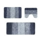 thumbnail image 2 of Set de alfombras de baño de 4 piezas | Set de Esterillas de baño de terciopelo absorbente de vellón gris marrón azul | Mullido antideslizante de microfibra, lavable, tapa, alfombra en forma de U, 2 of 7