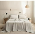 thumbnail image 6 of Simple&Opulence 100% Linen Sheet Set Solid Color- 6 Pcs Washed French Flax Bed Sheets (1 Flat Sheet, 1 Fitted Sheet, 4 Pillowcases) - Breathable Home Collection (Basic Linen, Queen), 6 of 8